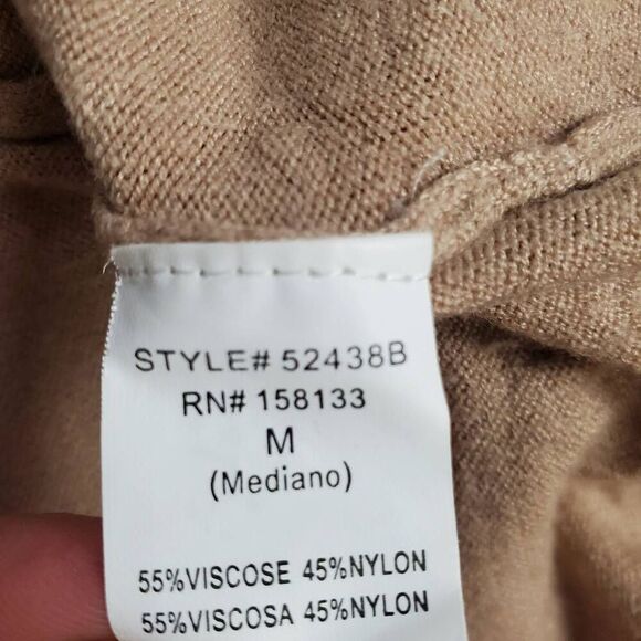 Staccato Sweater M Green Tan Stripe Pullover Lightweight Soft Casual Knit - Picture 5 of 6